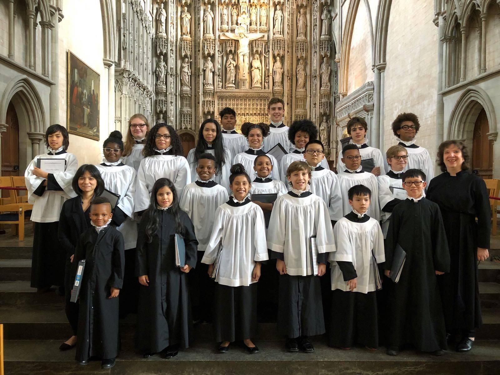 The Boys and Girls Choir at England last summer
